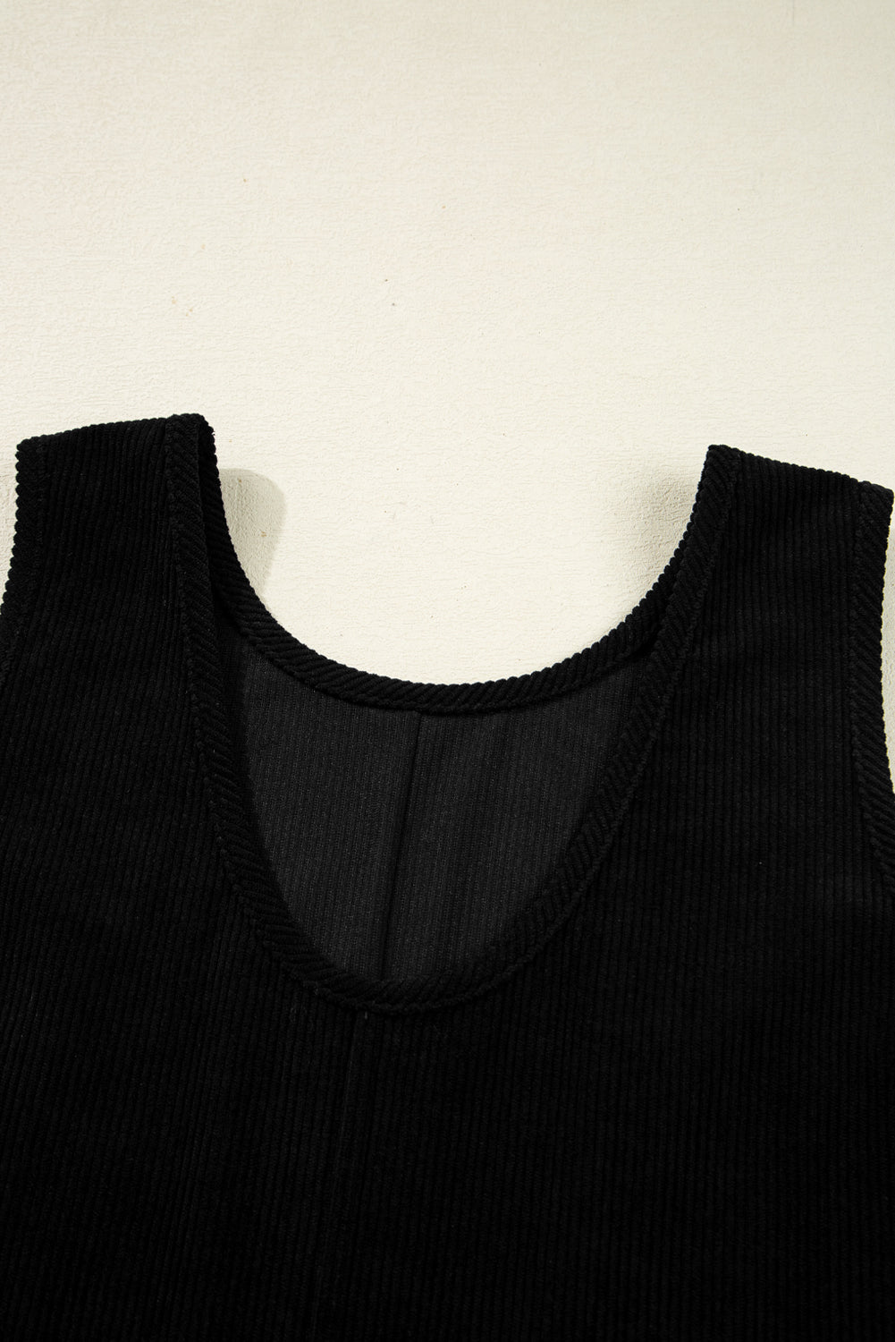 Black Corduroy Sleeveless Mini Dress With Patched Pockets(under shirt sold separately)